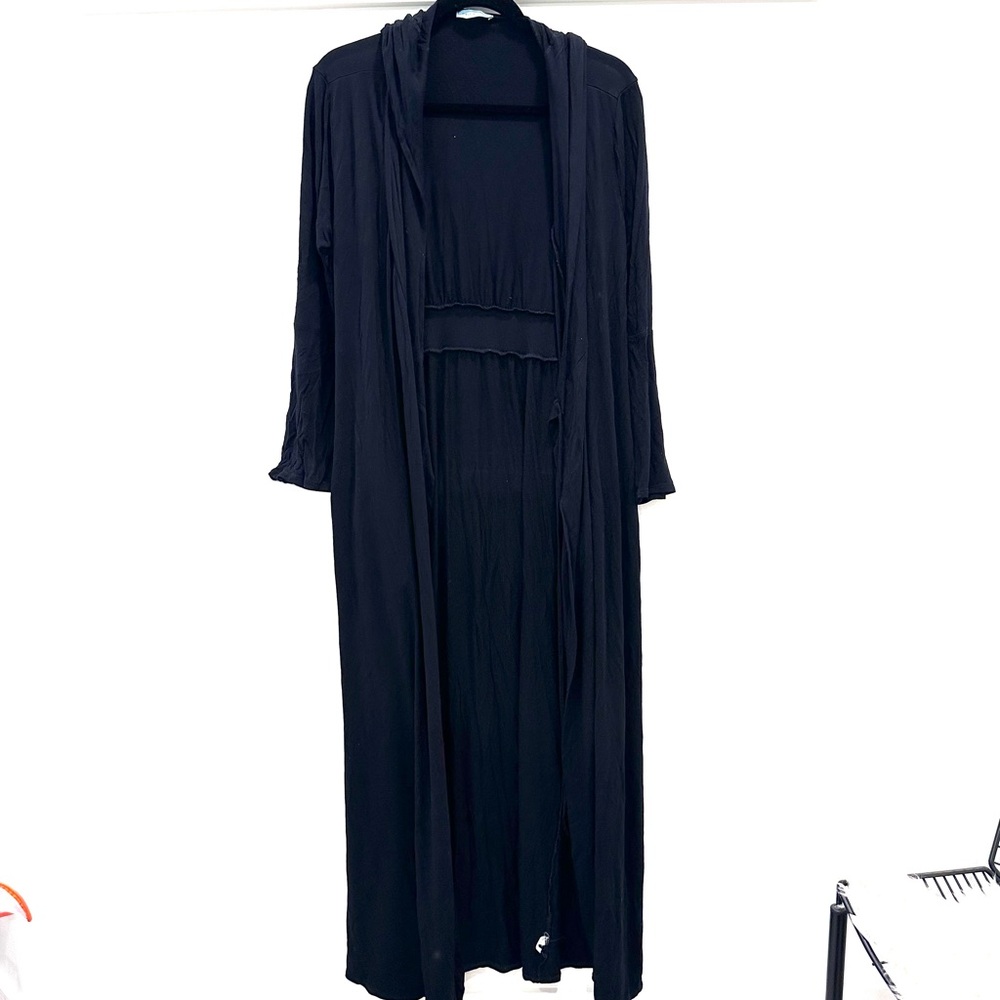 Fleur’t Lounge Black Maxi Robe One Size